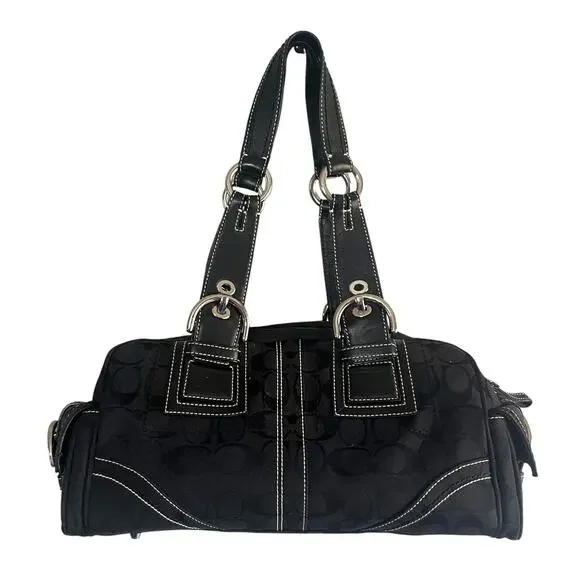 バッグ vintage coach old soho mini Boston black Coach | Bags | Vintage Coach Soho Black Mini Boston Signature